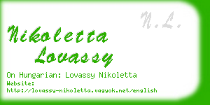 nikoletta lovassy business card